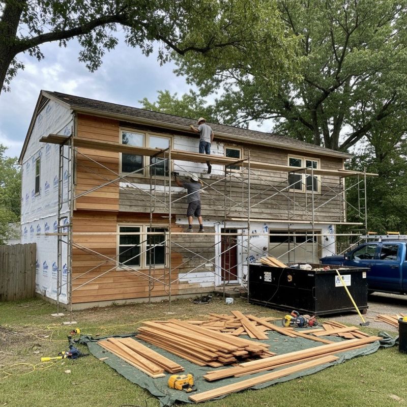 Faux Wood Siding Installation